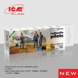 Acrylic Paints Set Luftwaffe pilots Grey Yellow Brown Green Blue 12ml??6 ICM 3046 Model
