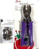 Dritz Heavy Duty Plier Kit # 24PL for Metal Snaps + Heavy Duty Snaps 7ct Nickel Model