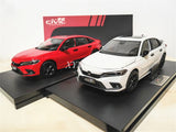 1/18 Honda CIVIC 2022 11th Diecast Metal Car model Toys Gift White/Red Display Model