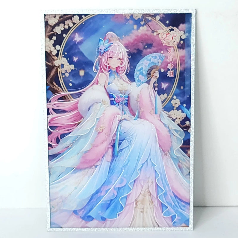 Elysia Blue Pink Silver Premium Waifu Card Anime Wall Art Oversized Board A5 Model