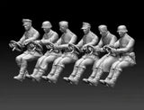Ww2 German Army Driver 6 Soldiers Full Set 1/35th Resin Printed Model Kit Model