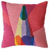 CDA stamped cross stitch kit cushion "I like Drawing", 40x40cm, DIY Model