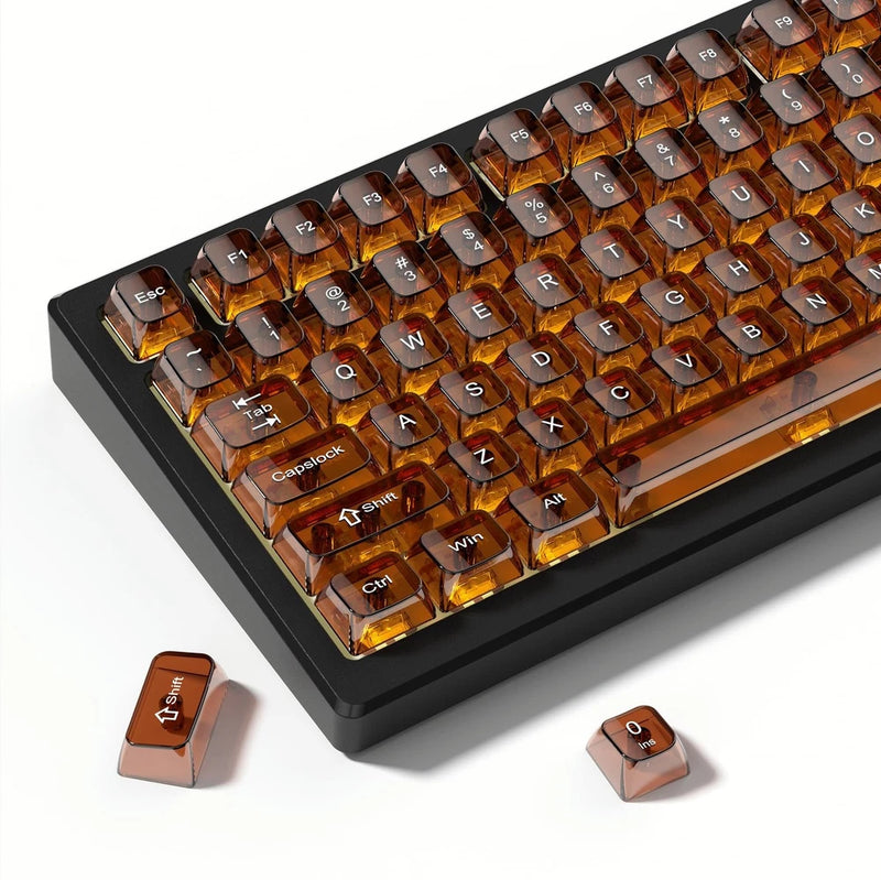 Clear Transparent Jelly Keycaps Shine Through MDA Profile MX Switches Brown Model