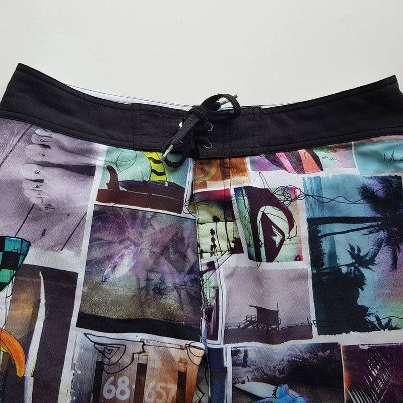 Quiksilver board shorts Hawaii photo surfing collage NaPali Sas Hawaiian surfer Model