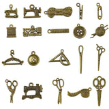 100pcs DIY Antique Bronze Sewing Series Pendants for Jewelry Making Charms